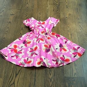 Tea Collection Pink Floral Cotton Twirl Dress